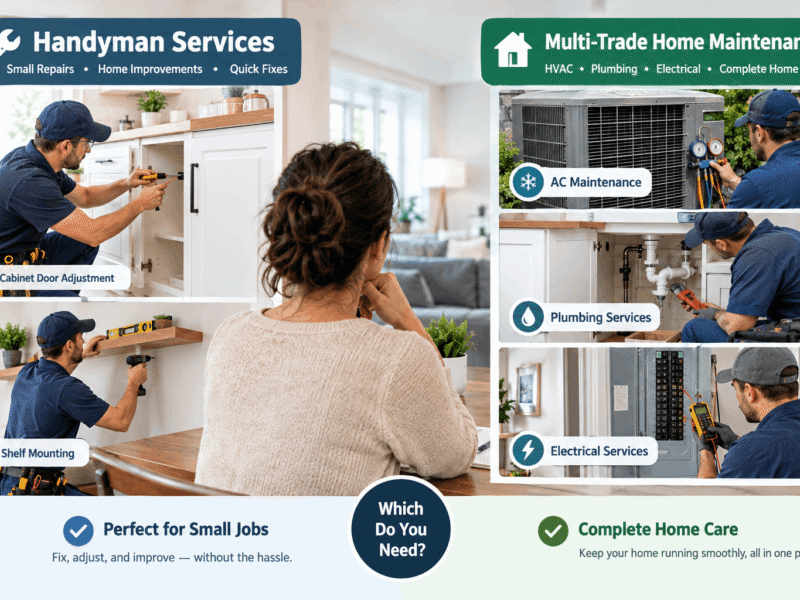 Handyman vs home maintenance service for different household repair needs